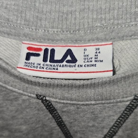 Fila Heather Gray Men's Crewneck Sweater With Embroidery LOT N - Picture 2 of 5